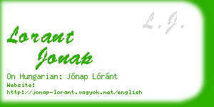 lorant jonap business card